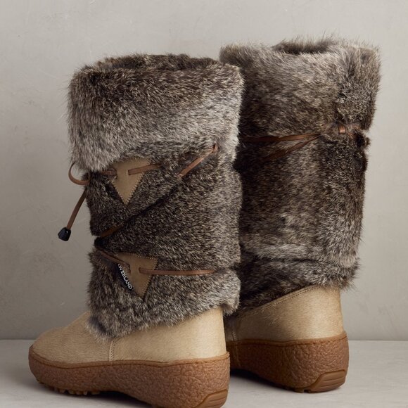 OSCAR SPORT Anna Wool-Lined Rabbit Fur Boots, Size 39 (8.5/9) - Picture 4 of 15